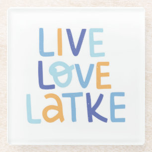Live-Liebe Latke Hanukkah Design Glasuntersetzer