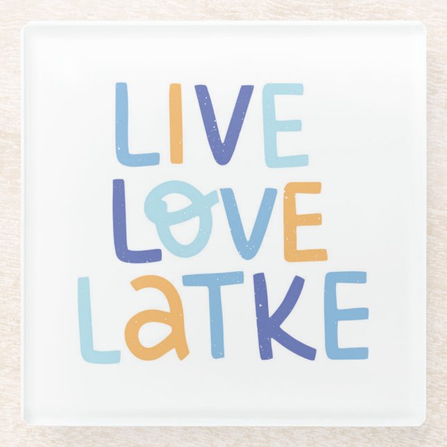 Live-Liebe Latke Hanukkah Design Glasuntersetzer (Vorderseite)