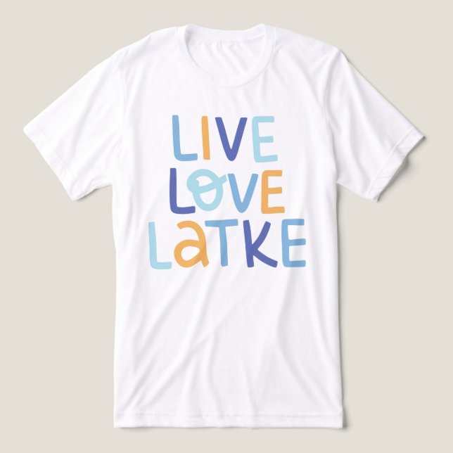 Live-Liebe Latke Hanukkah Design Tri-Blend Shirt (Design Vorderseite)