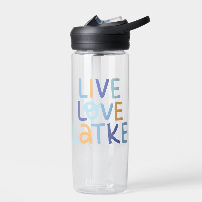 Live-Liebe Latke Hanukkah Design Trinkflasche (Links)