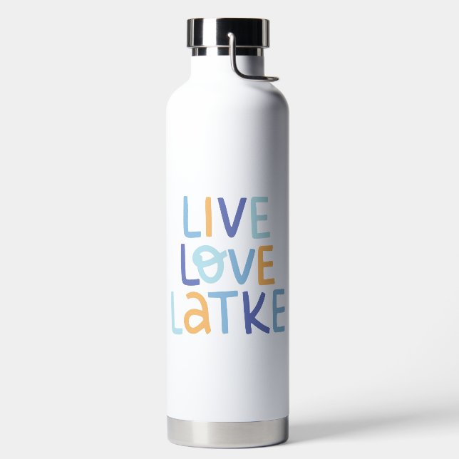 Live-Liebe Latke Hanukkah Design Trinkflasche (links)