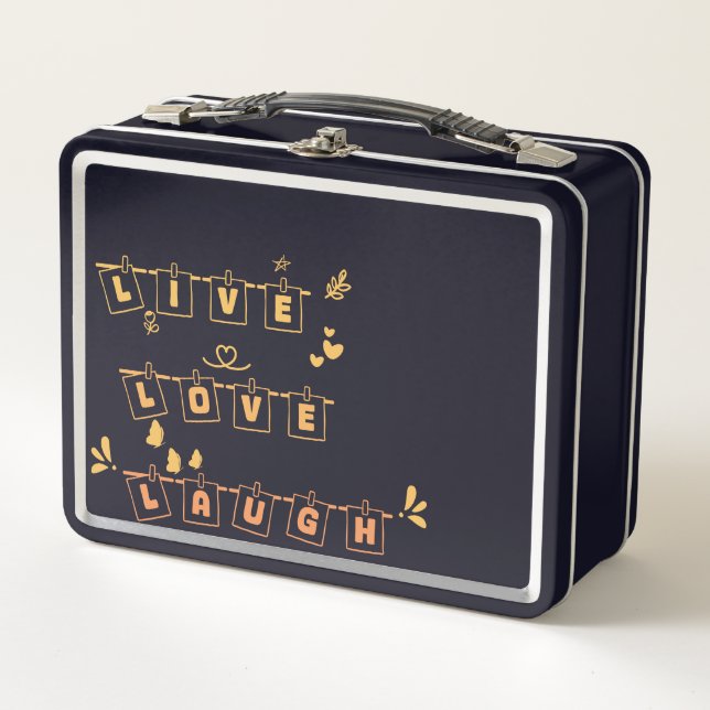 Live-Liebe Lauchen Niedlich Notedry Metal Lunchbox (Vorderseite)