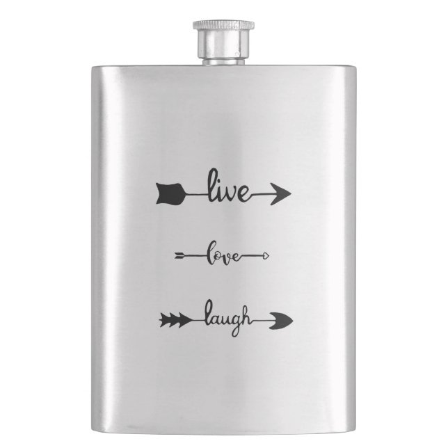 Live Liebe Laugh Arrows Flachmann (Vorderseite)