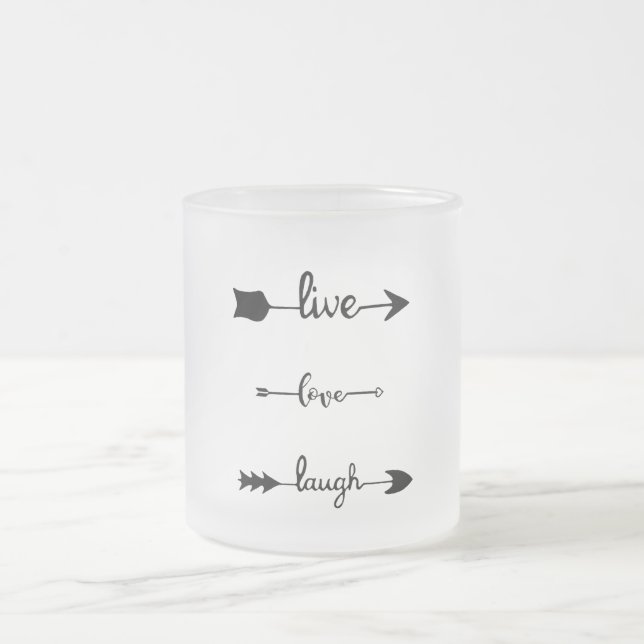 Live Liebe Laugh Arrows Mattglastasse (Mittel)