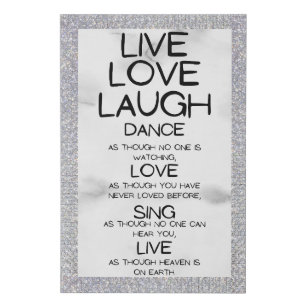 Live Liebe Laugh Diamond Mauer Kunst Künstlicher Leinwanddruck