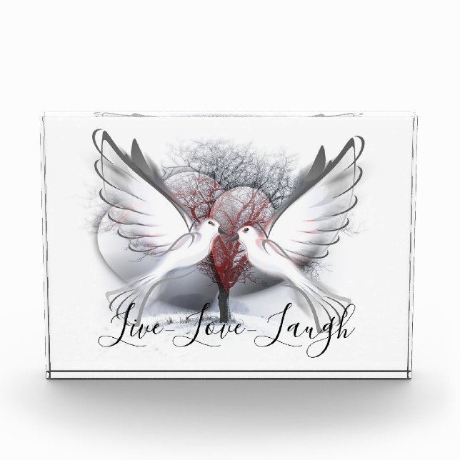 Live-Liebe Laugh Doves Fotoblock (Vorderseite)