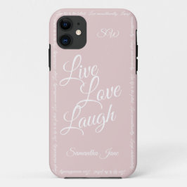 Live Liebe Laugh Elegantes Weiß Skript Soft Pink Case-Mate iPhone Hülle
