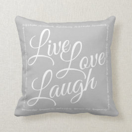 Live Liebe Laugh Elegantes Weißes Drehbuch auf Gra Kissen