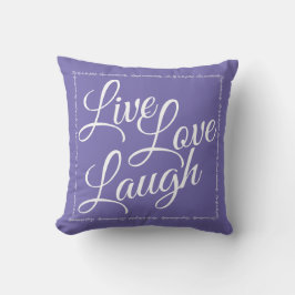 Live-Liebe Laugh Elegantes Weißes Drehbuch auf Lil Kissen