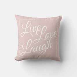 Live Liebe Laugh Elegantes Weißes Drehbuch auf Ros Kissen