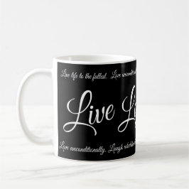 Live Liebe Laugh Elegantes Weißes Drehbuch auf Sch Kaffeetasse
