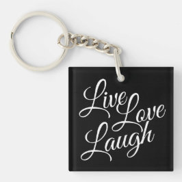 Live Liebe Laugh Elegantes Weißes Drehbuch auf Sch Schlüsselanhänger