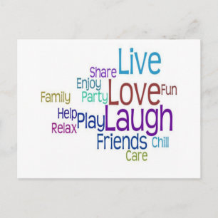 Live Liebe Laugh Postkarte
