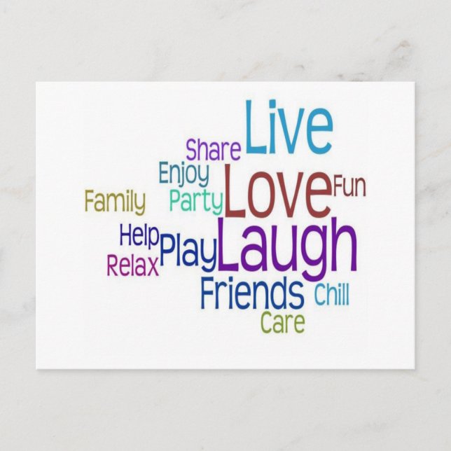 Live Liebe Laugh Postkarte (Vorderseite)