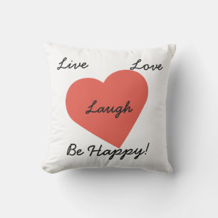 Live Liebe Laugh Rotes Herz Außenpilz Kissen