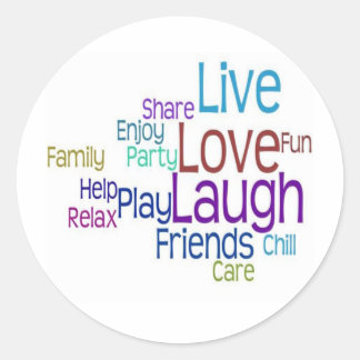 Live Liebe Laugh Runder Aufkleber
