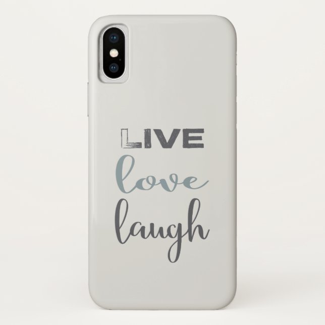 Live-Liebe Laugh Typografy Case-Mate iPhone Hülle (Rückseite)