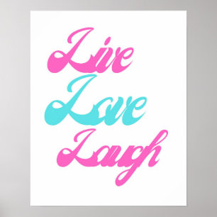 Live-Liebe Laugh Typografy  Inspirierend Poster