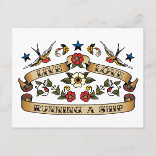 Live-Liebe mit einem Schiff Postkarte