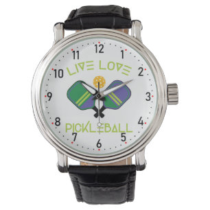 😍 Live, Liebe, Pickleball Armbanduhr