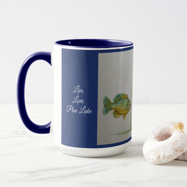 Live, Liebe, Pine Lake 2 Tone Kaffee Tasse (Mit Donut)
