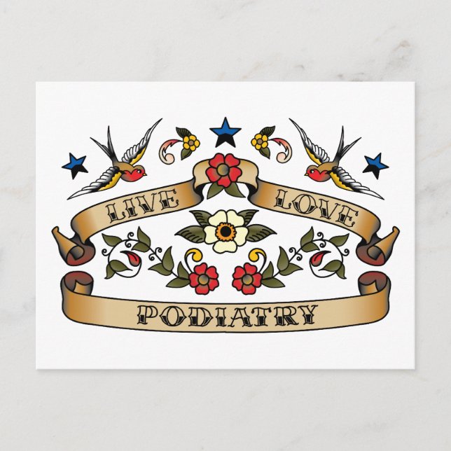 Live Liebe Podiatrie Postkarte (Vorderseite)