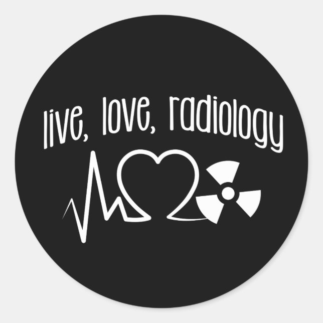 Live-Liebe Radiology X-Ray Heartbeat Runder Aufkleber (Vorderseite)