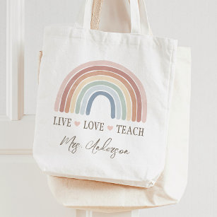 Live-Liebe Rainbow-Lehrer Wertschätzung Tragetasche