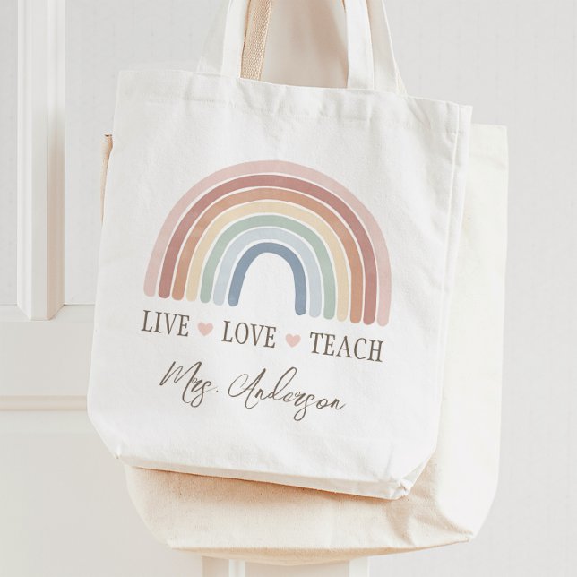 Live-Liebe Rainbow-Lehrer Wertschätzung Tragetasche (Von Creator hochgeladen)