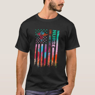 Live Liebe Rette Amerikanische Flagge Gefärbte Kra T-Shirt
