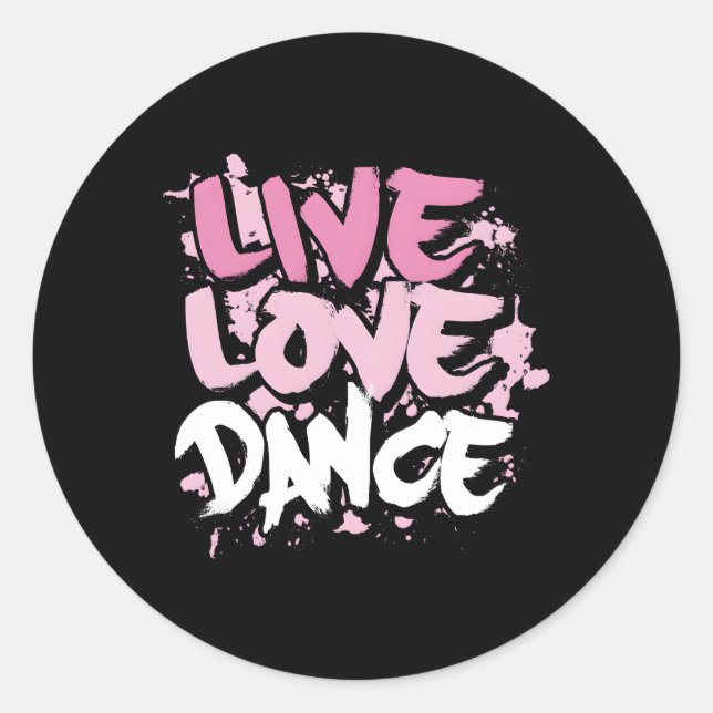 Live-Liebe Runder Aufkleber (Vorderseite)