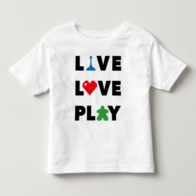 Live, Liebe, Schwarz-Text-Kleinkind-Shirt Kleinkind T-shirt (Vorderseite)