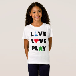 Live, Liebe, Schwarze-Text-Girls-Shirt T-Shirt