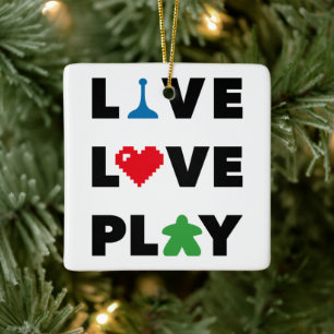 Live, Liebe, Schwarzer Text Keramik Ornament