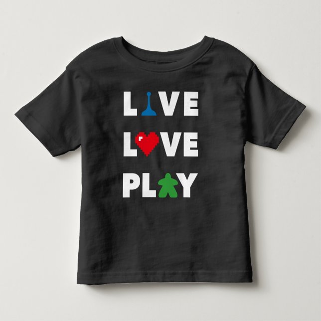 Live, Liebe, Shirt für Kleinkinder im weißen Text  (Vorderseite)
