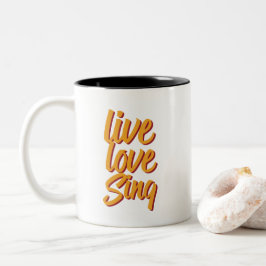 Live Liebe Sing Singer Songwriter Karaoke Lover Zweifarbige Tasse
