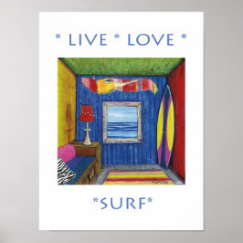 Live Liebe Surf Poster