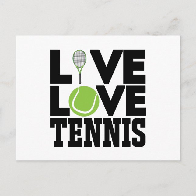Live-Liebe Tennis Postkarte (Vorderseite)