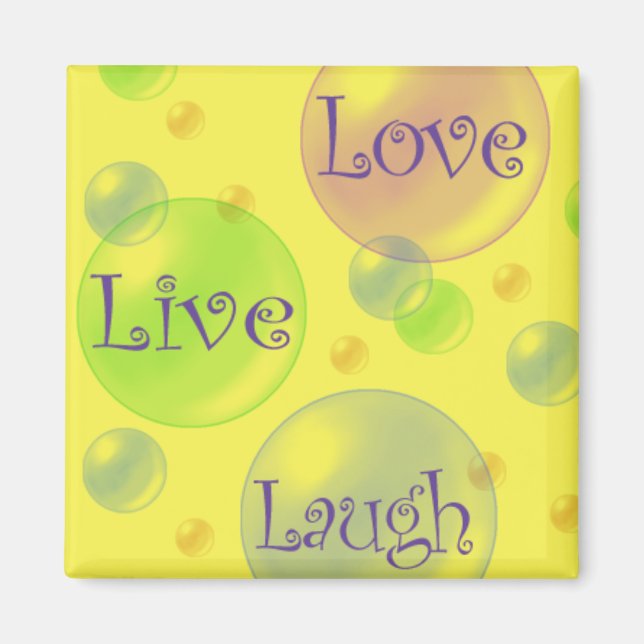 Live Liebe und Lachen Magnet (Vorne)