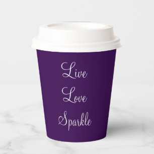Live, Liebe, Zitat-Papiertasse Pappbecher