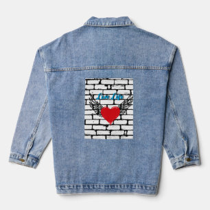 Live Life auf Jean-Jacke Jeansjacke