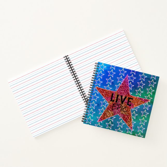 Live Life Epic Bleibe Starke Motivation Happy Star Notizbuch (Innenseite)