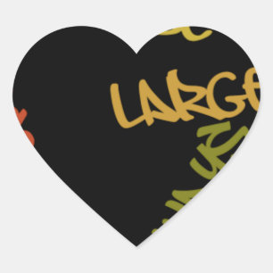 Live Life Große Word Art Herz-Aufkleber