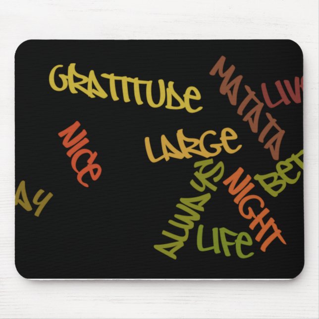 Live Life Große Word Art Mousepad (Vorne)