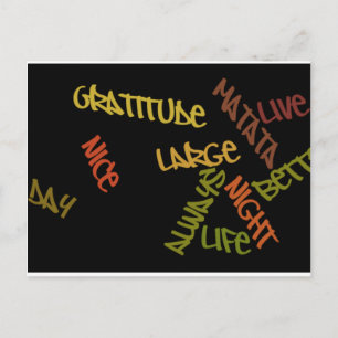 Live Life Große Word Art Postkarte