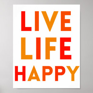 Live Life Happy, farbenfroh Kinderzimmer Kinder Wa Poster