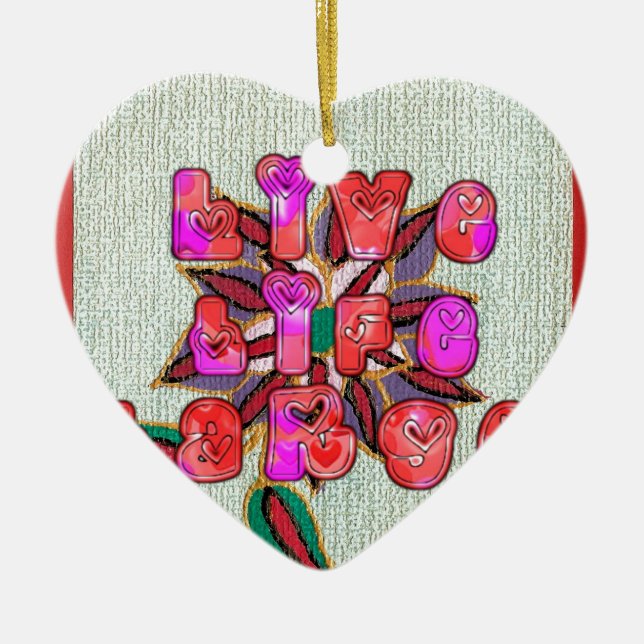 "Live Life Large" Art Print Keramikornament (Vorne)