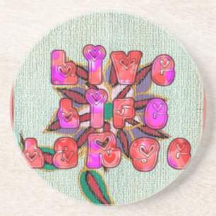 "Live Life Large" Art Print Sandstein Untersetzer