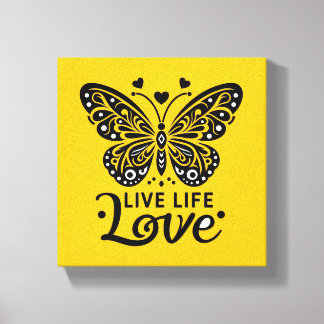 Live Life Liebe Schmetterling Leinwand Kunst, Dich