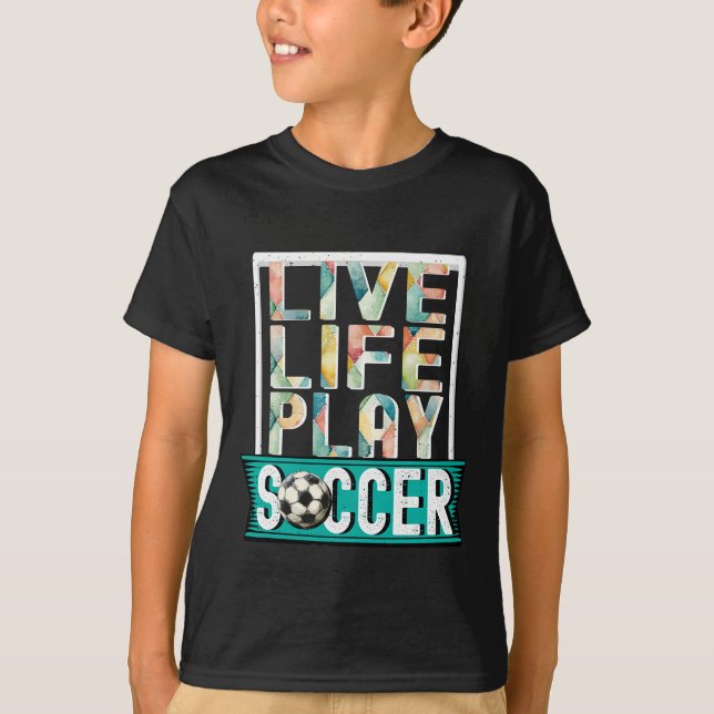 Live Life Play Fußball, Fußball Fan Goalie Moderne T-Shirt (Vorderseite)